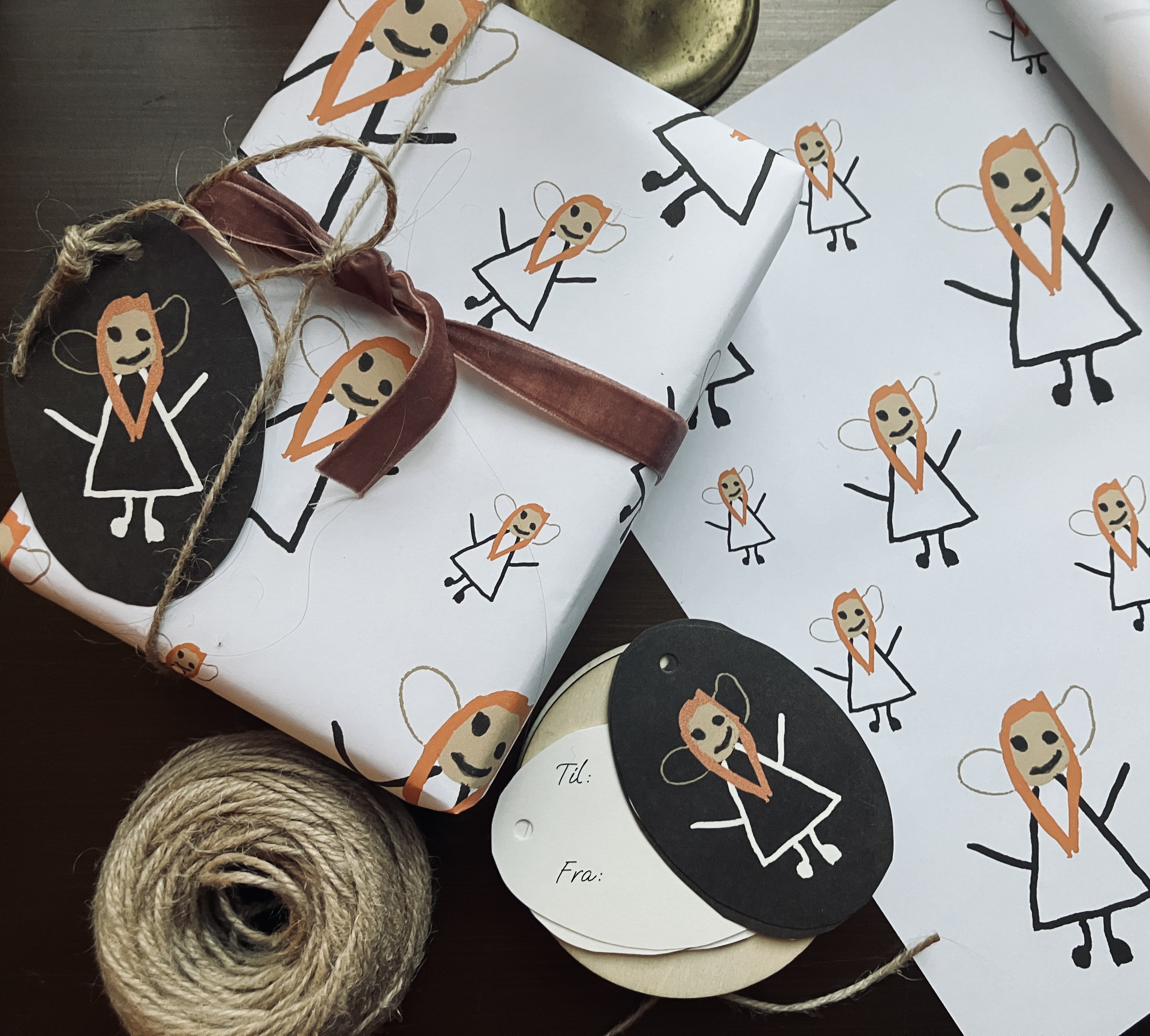 Julepapir & til-og-fra kort