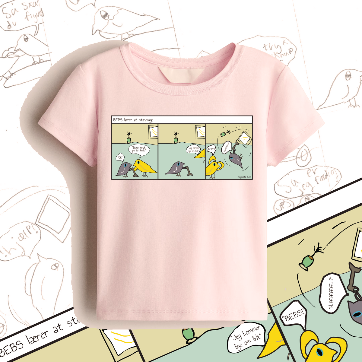 Tegneserie som T-shirt tryk