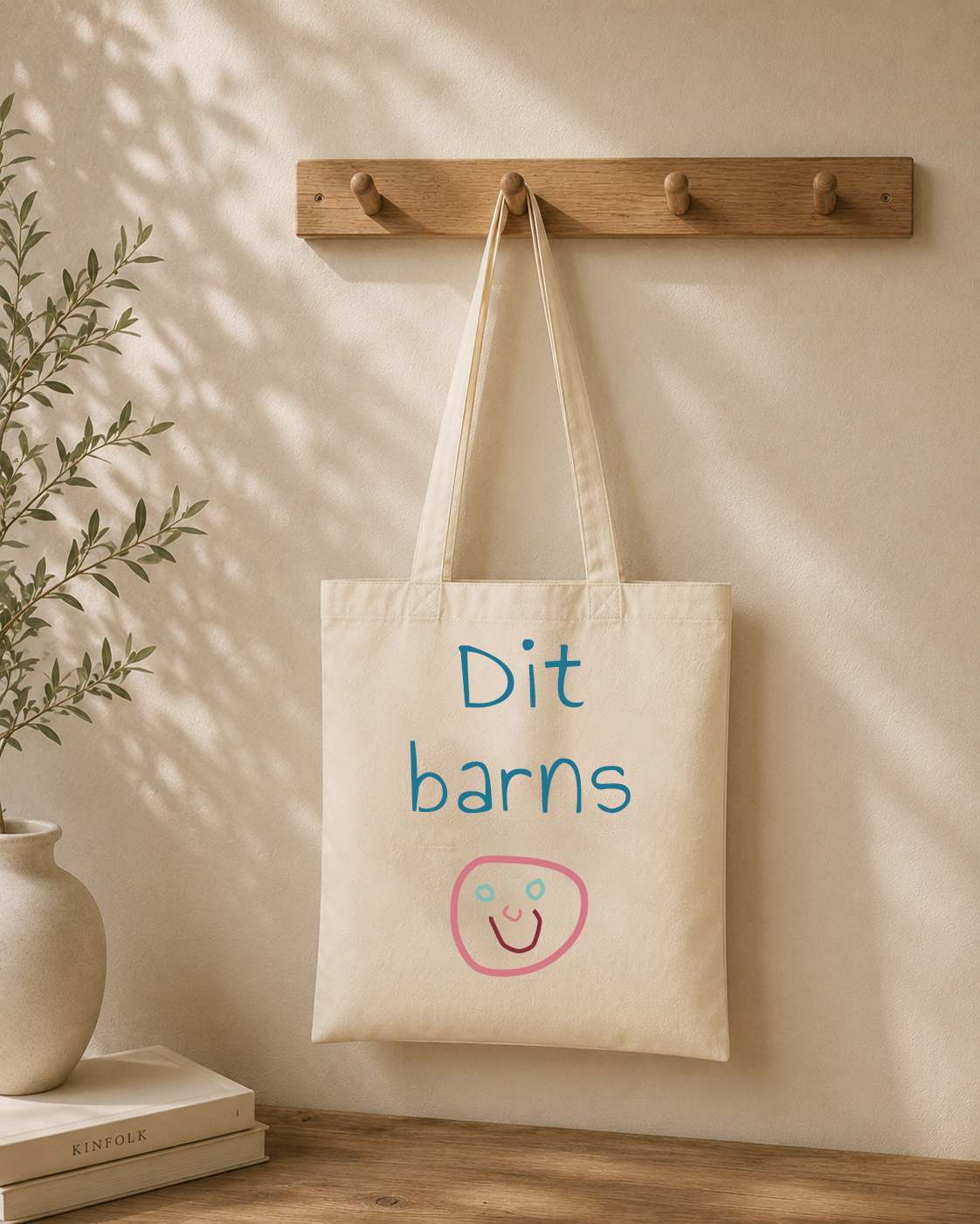 Totebag med DIN LILLEKUNSTNER