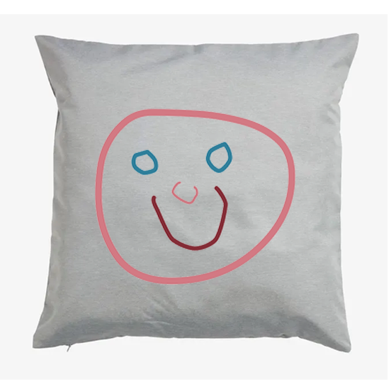 Pude 40x40cm med DIN LILLEKUNSTNER