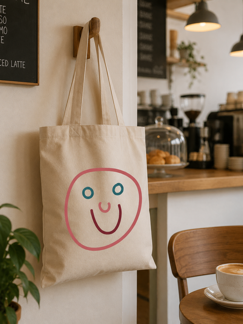 Totebag m/bund i kraftig bomuld